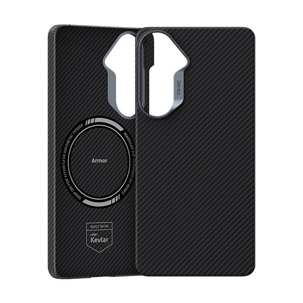 Galaxy S26 Kılıf Benks M-safe Şarj Özellikli Magnetik ArmorAir 600D Kevlar Karbon Fiber Kapak