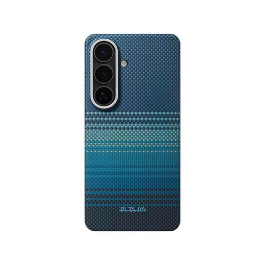 Galaxy S26 Kılıf M-safe Şarj Özellikli Aramid Karbon Fiber Pitaka Tactile Woven Sunset-Moonrise Serisi Kapak