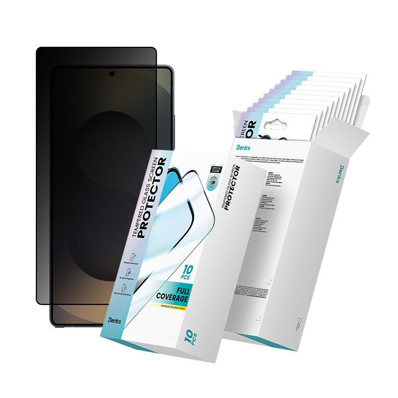 Galaxy S26 Ultra Hidrofobik Ve Oleofobik Özellikli Benks 0.3mm Privacy Air Shield Ekran Koruyucu 10'lu Paket