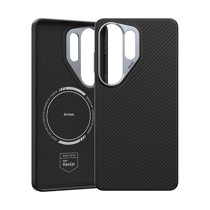 Galaxy S26 Ultra Kılıf Karbon Fiber M-safe Şarj Özellikli Benks Hybrid ArmorPro 600D Kevlar Kapak