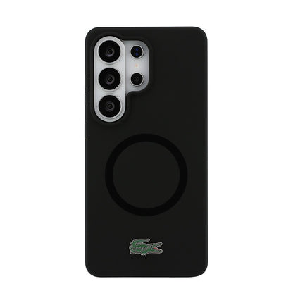 Galaxy S26 Ultra Kılıf Lacoste Orjinal Lisanslı M-safe Şarj Özellikli İkonik Logolu Metal Kamera Çerçeveli Silikon Kapak