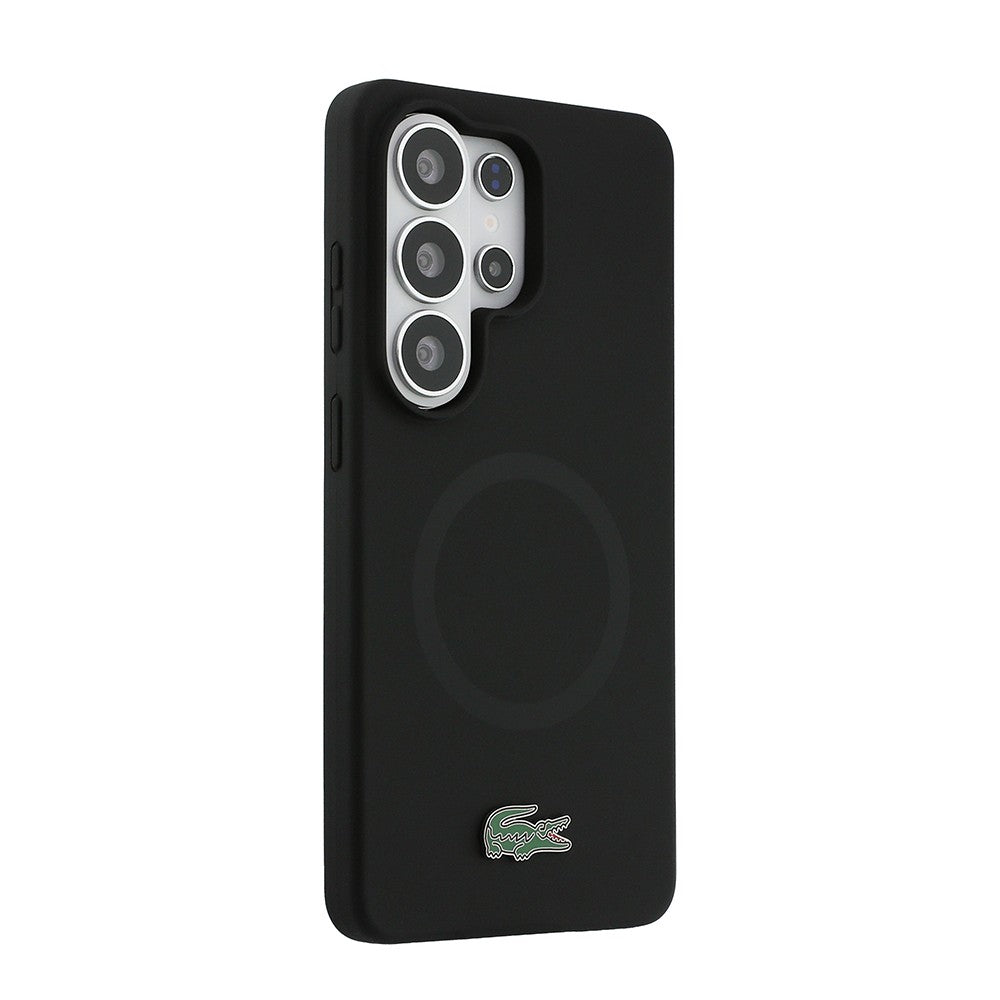 Galaxy S26 Ultra Kılıf Lacoste Orjinal Lisanslı M-safe Şarj Özellikli İkonik Logolu Metal Kamera Çerçeveli Silikon Kapak