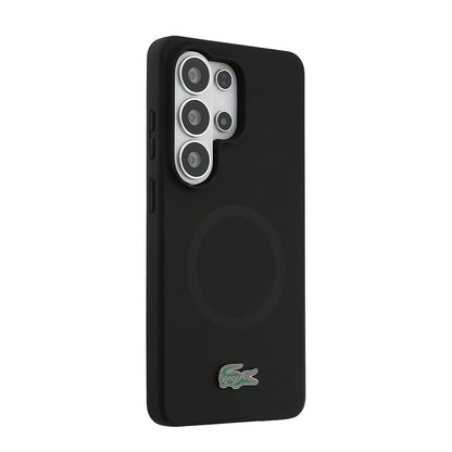 Galaxy S26 Ultra Kılıf Lacoste Orjinal Lisanslı M-safe Şarj Özellikli İkonik Logolu Metal Kamera Çerçeveli Silikon Kapak
