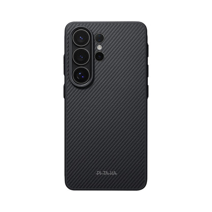 Galaxy S26 Ultra Kılıf M-safe Şarj Özellikli 600D Aramid Karbon Fiber Pitaka Cairn Serisi Black-Grey Twill Kapak