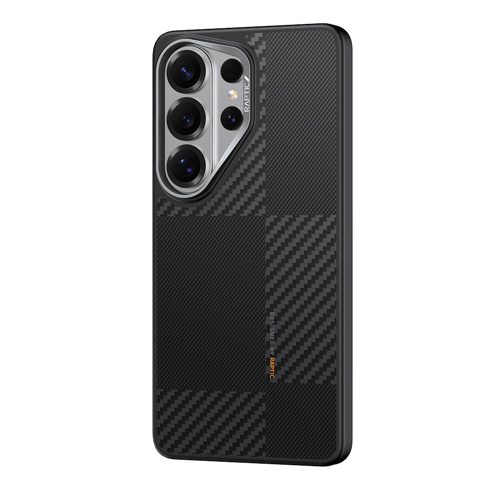Galaxy S26 Ultra Kılıf M-safe Şarj Özellikli 600D Metal Kamera Çerçeveli Raptic Aramid Dual Serisi Karbon Kapak