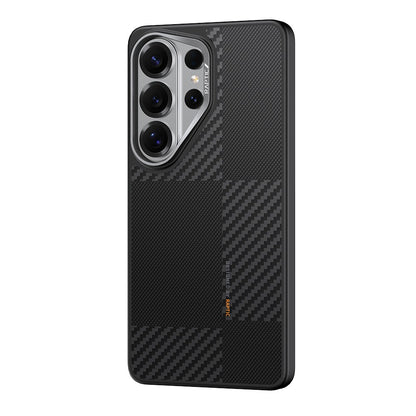 Galaxy S26 Ultra Kılıf M-safe Şarj Özellikli 600D Metal Kamera Çerçeveli Raptic Aramid Dual Serisi Karbon Kapak