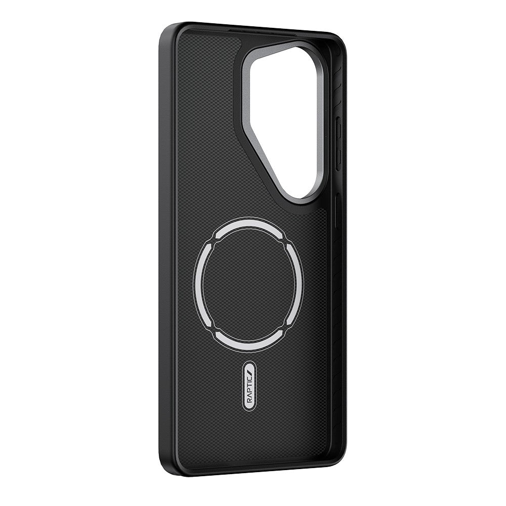 Galaxy S26 Ultra Kılıf M-safe Şarj Özellikli 600D Metal Kamera Çerçeveli Raptic Aramid Dual Serisi Karbon Kapak