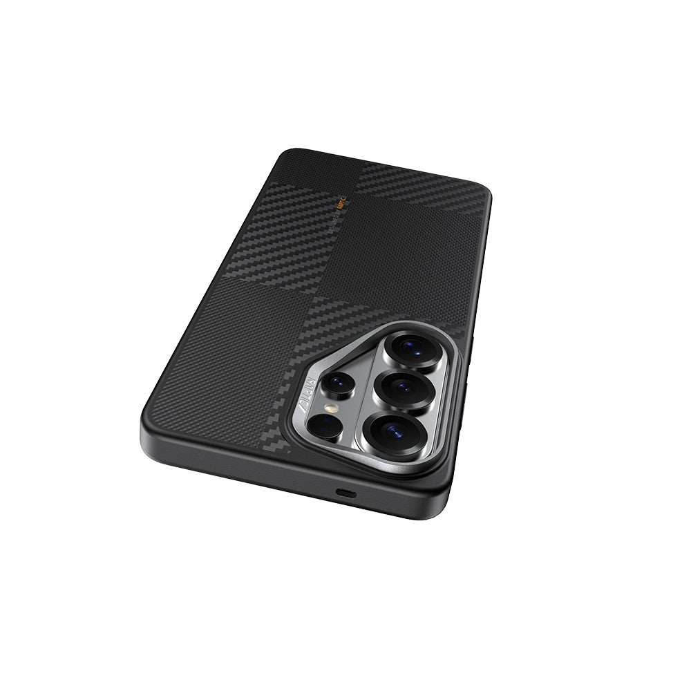 Galaxy S26 Ultra Kılıf M-safe Şarj Özellikli 600D Metal Kamera Çerçeveli Raptic Aramid Dual Serisi Karbon Kapak