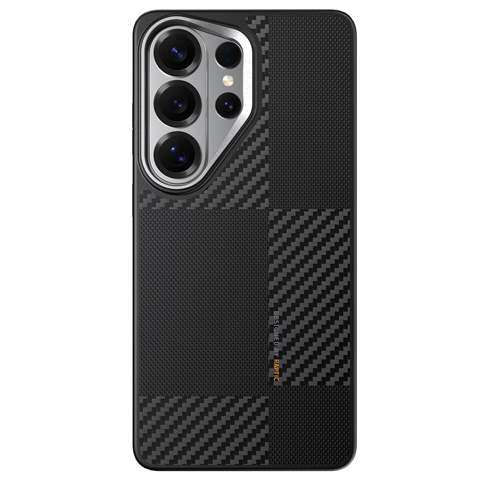 Galaxy S26 Ultra Kılıf M-safe Şarj Özellikli 600D Metal Kamera Çerçeveli Raptic Aramid Dual Serisi Karbon Kapak