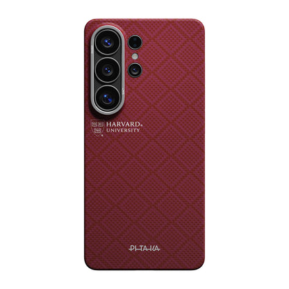 Galaxy S26 Ultra Kılıf M-safe Şarj Özellikli Aramid Fiber Pitaka Harvard University Serisi Kapak