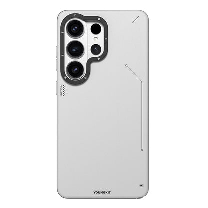 Galaxy S26 Ultra Kılıf M-safe Şarj Özellikli Basit Mat Deri Desenli Youngkit Tech Fashion Serisi Kapak