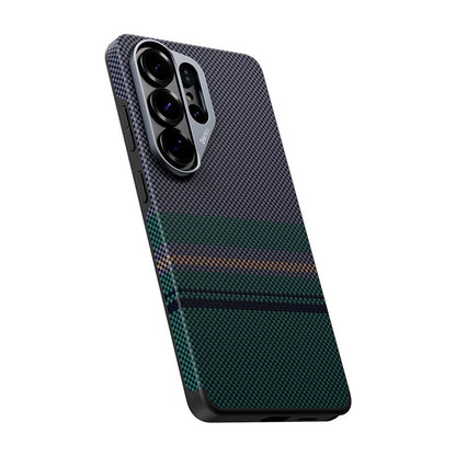 Galaxy S26 Ultra Kılıf M-safe Şarj Özellikli Karbon Fiber Tasarımlı Benks Aurora ArmorPro Kevlar Kapak
