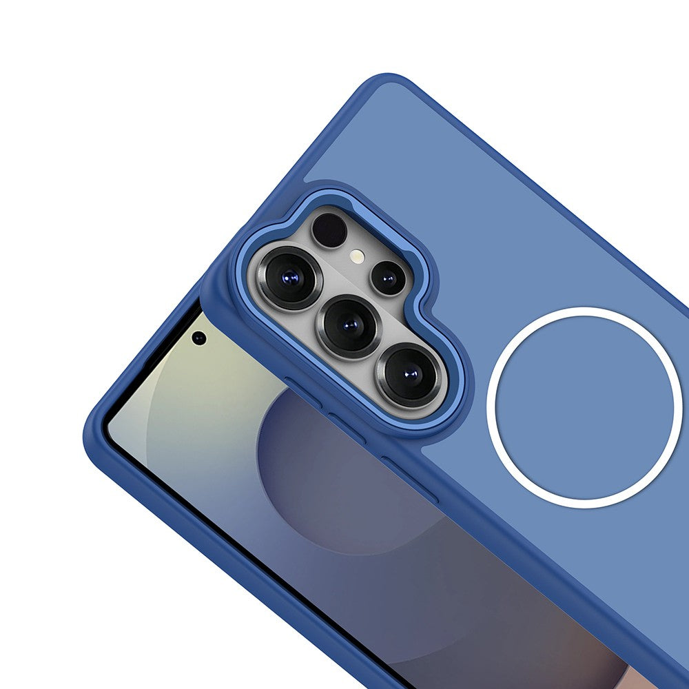 Galaxy S26 Ultra Kılıf M-Safe Şarj Özellikli Metal Kamera Çerçeveli Zore Sanremo Silikon Kapak