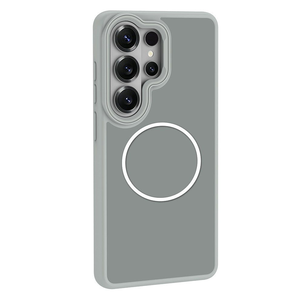 Galaxy S26 Ultra Kılıf M-Safe Şarj Özellikli Metal Kamera Çerçeveli Zore Sanremo Silikon Kapak