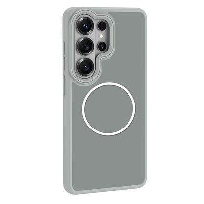 Galaxy S26 Ultra Kılıf M-Safe Şarj Özellikli Metal Kamera Çerçeveli Zore Sanremo Silikon Kapak