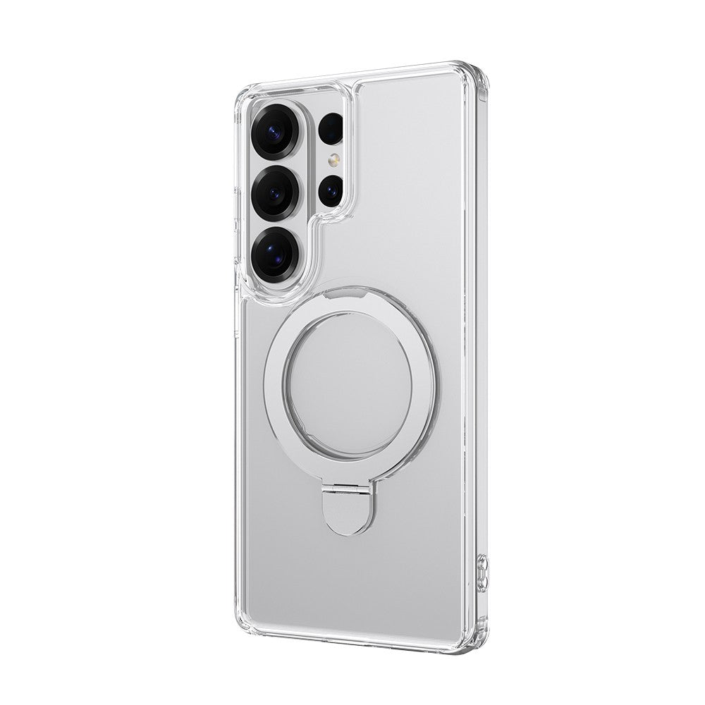 Galaxy S26 Ultra Kılıf M-safe Şarj Özellikli Raptic Air Stand Serisi Buzlu Transparan Tasarımlı Standlı Kapak