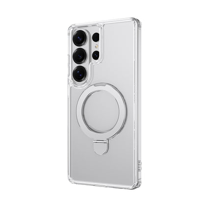 Galaxy S26 Ultra Kılıf M-safe Şarj Özellikli Raptic Air Stand Serisi Buzlu Transparan Tasarımlı Standlı Kapak