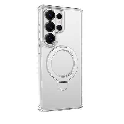 Galaxy S26 Ultra Kılıf M-safe Şarj Özellikli Raptic Air Stand Serisi Buzlu Transparan Tasarımlı Standlı Kapak