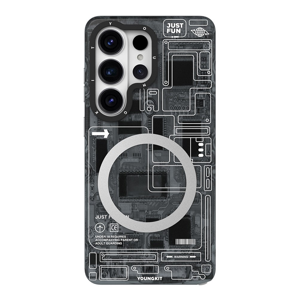 Galaxy S26 Ultra Kılıf M-safe Şarj Özellikli Youngkit 360 Derece Standlı Technology Serisi Kapak