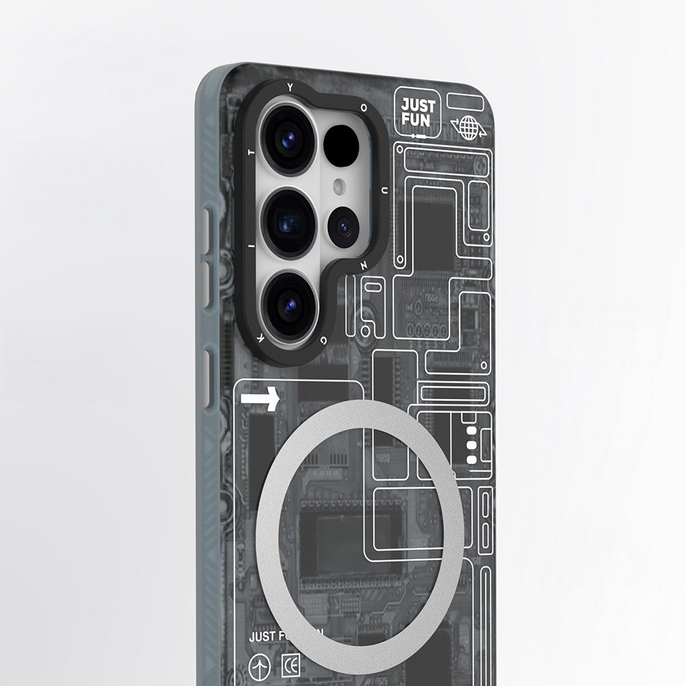 Galaxy S26 Ultra Kılıf M-safe Şarj Özellikli Youngkit 360 Derece Standlı Technology Serisi Kapak