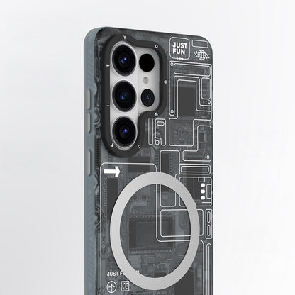 Galaxy S26 Ultra Kılıf M-safe Şarj Özellikli Youngkit 360 Derece Standlı Technology Serisi Kapak