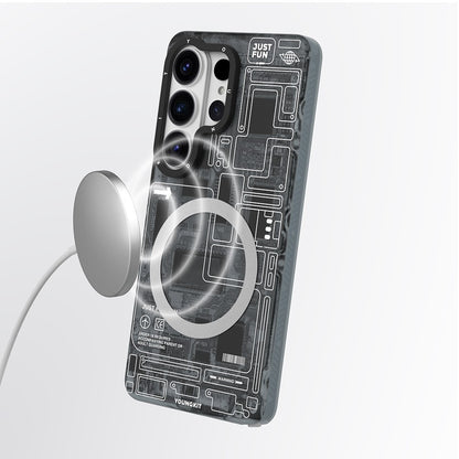 Galaxy S26 Ultra Kılıf M-safe Şarj Özellikli Youngkit 360 Derece Standlı Technology Serisi Kapak