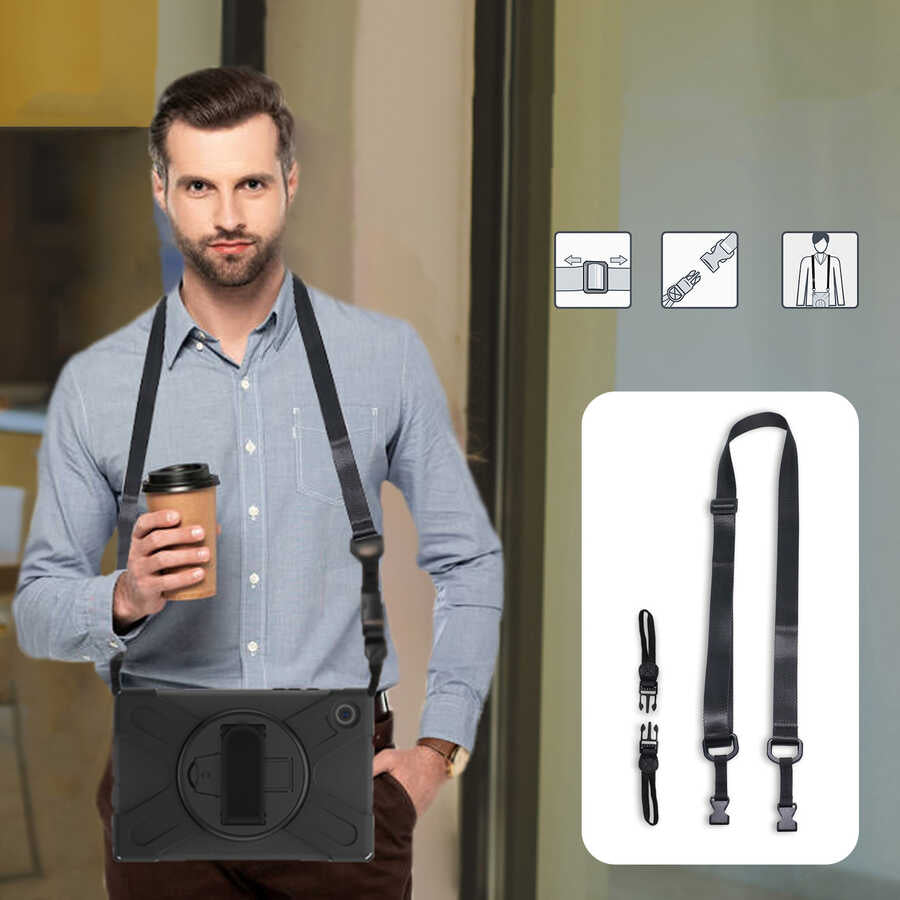 Galaxy Tab A8 10.5 SM-X200 (2021) Zore Defender Tablet Silikon Siyah