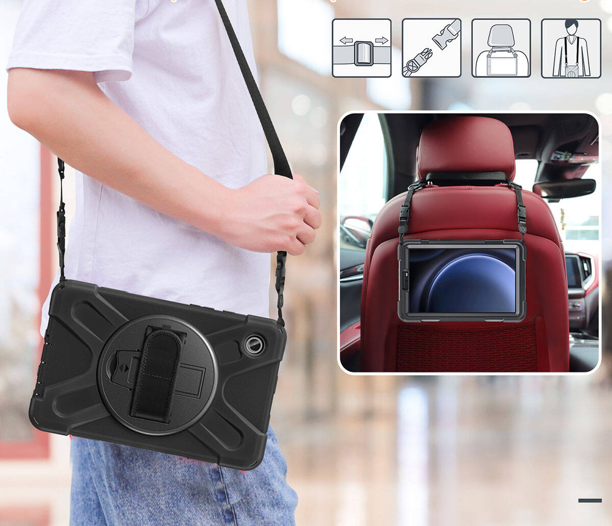 Galaxy Tab A9 Zore Defender Tablet Silikon Siyah