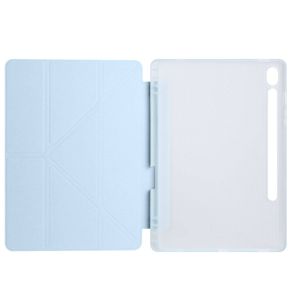 Galaxy Tab S10 Lite Kılıf Zore Tri Folding Kalem Bölmeli Standlı Kılıf Mor