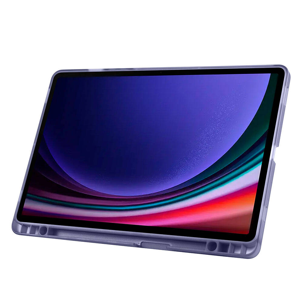 Galaxy Tab S10 Lite Kılıf Zore Tri Folding Kalem Bölmeli Standlı Kılıf Mor