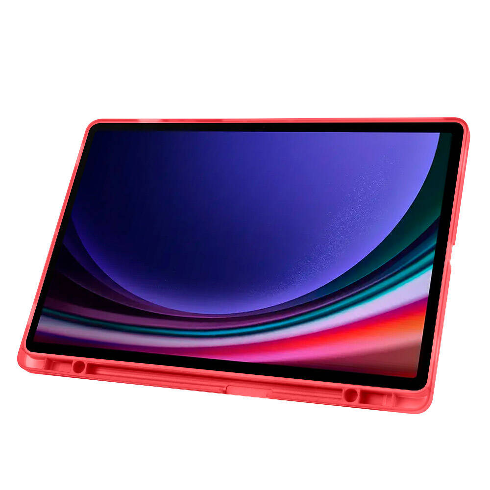 Galaxy Tab S10 Plus Kılıf Zore Tri Folding Kalem Bölmeli Standlı Kılıf Rose Gold