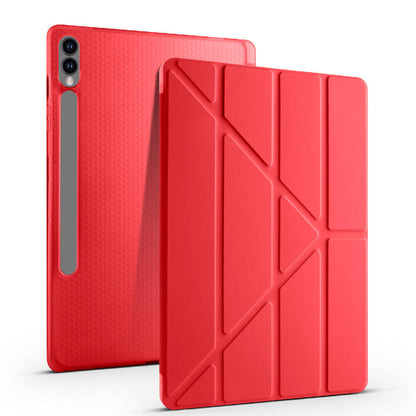 Galaxy Tab S10 Plus Kılıf Zore Tri Folding Kalem Bölmeli Standlı Kılıf Rose Gold