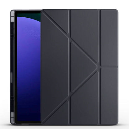 Galaxy Tab S10 Ultra Kılıf Zore Tri Folding Kalem Bölmeli Standlı Kılıf Mavi