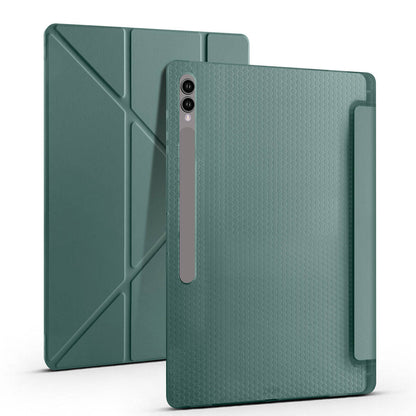Galaxy Tab S10 Ultra Kılıf Zore Tri Folding Kalem Bölmeli Standlı Kılıf Mor
