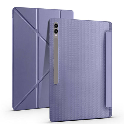 Galaxy Tab S10 Ultra Kılıf Zore Tri Folding Kalem Bölmeli Standlı Kılıf Mor