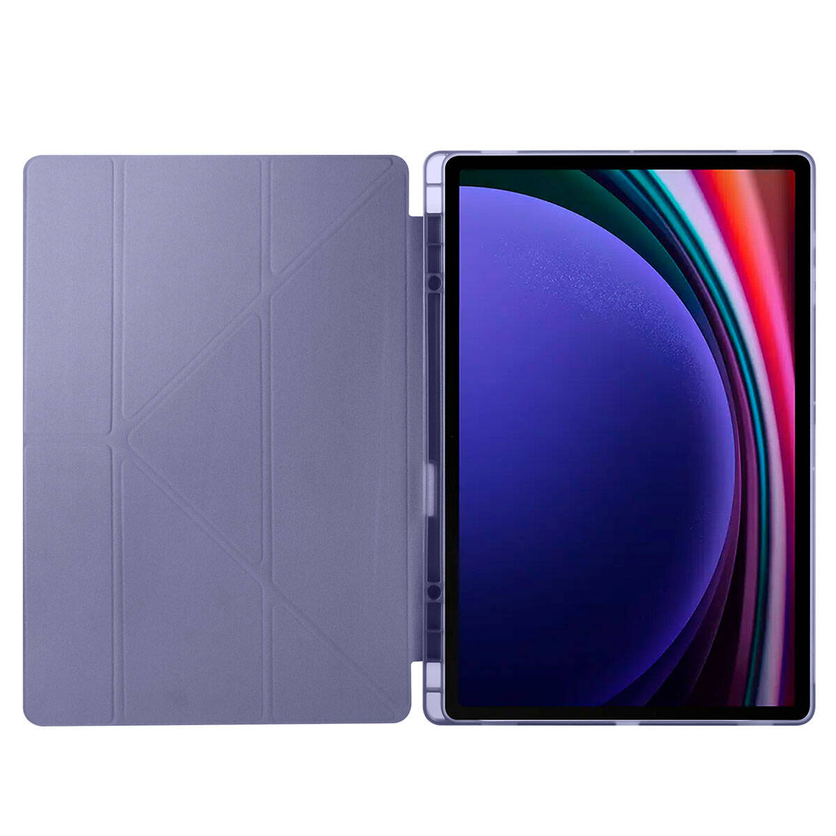 Galaxy Tab S10 Ultra Kılıf Zore Tri Folding Kalem Bölmeli Standlı Kılıf Siyah