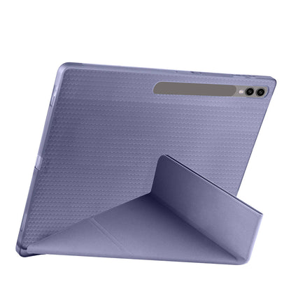 Galaxy Tab S10 Ultra Kılıf Zore Tri Folding Kalem Bölmeli Standlı Kılıf Lacivert