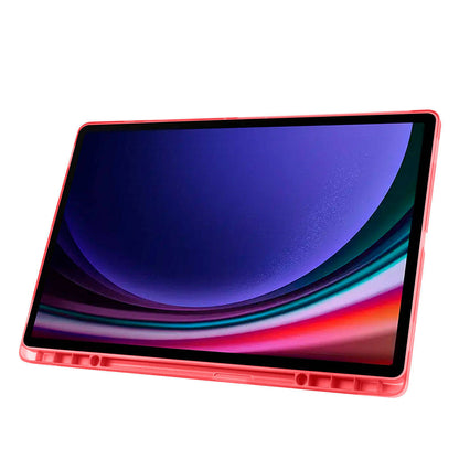 Galaxy Tab S10 Ultra Kılıf Zore Tri Folding Kalem Bölmeli Standlı Kılıf Koyu Yeşil