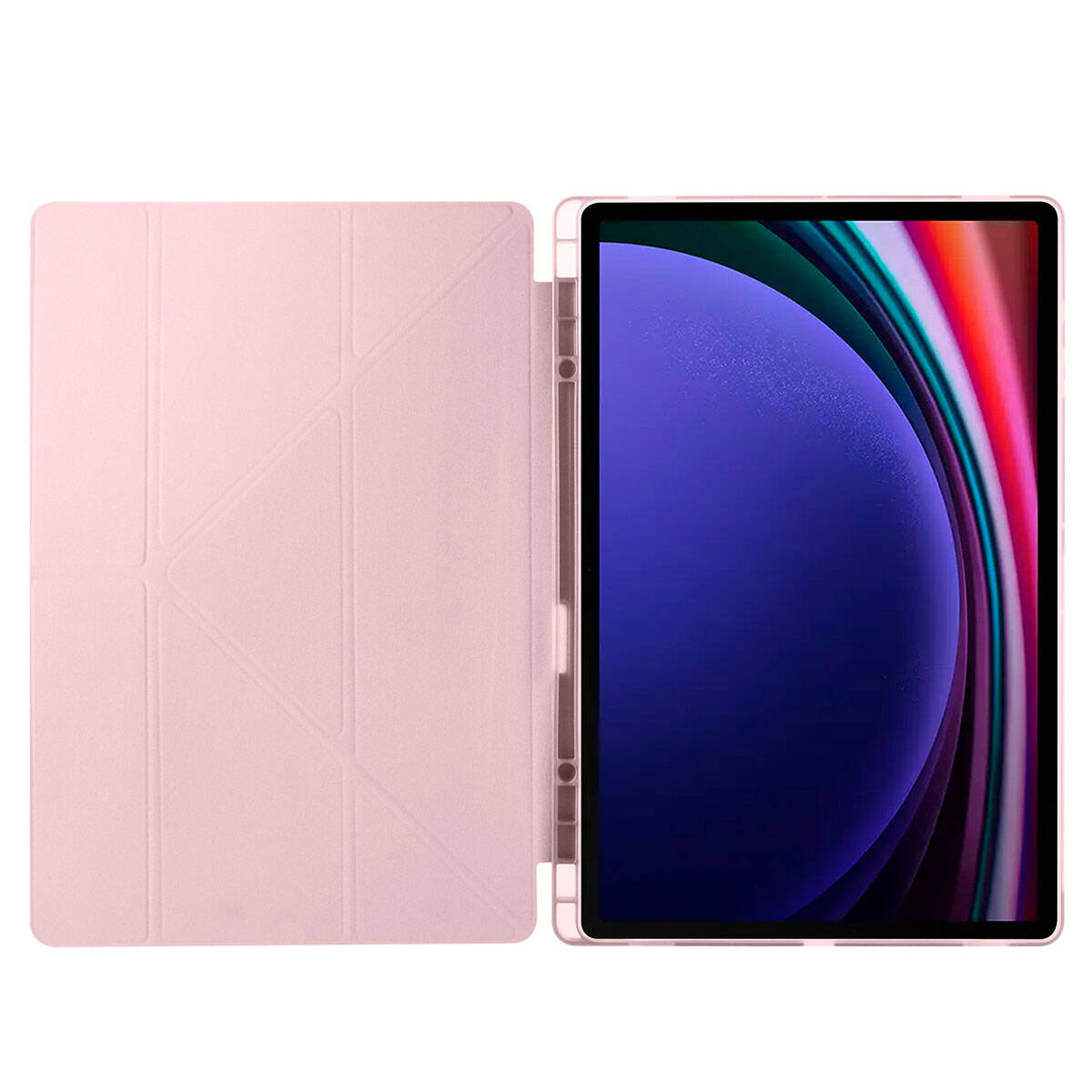 Galaxy Tab S10 Ultra Kılıf Zore Tri Folding Kalem Bölmeli Standlı Kılıf Mor