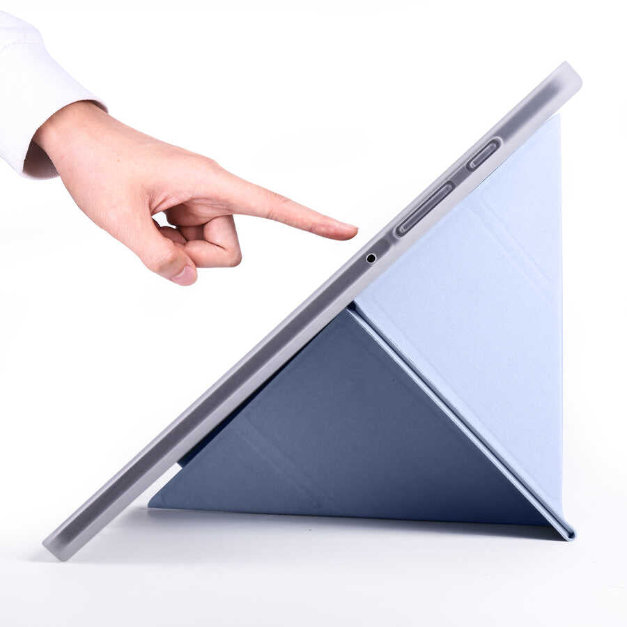 Galaxy Tab S6 Lite P610 Kılıf Zore Tri Folding Kalem Bölmeli Standlı Kılıf Koyu Yeşil