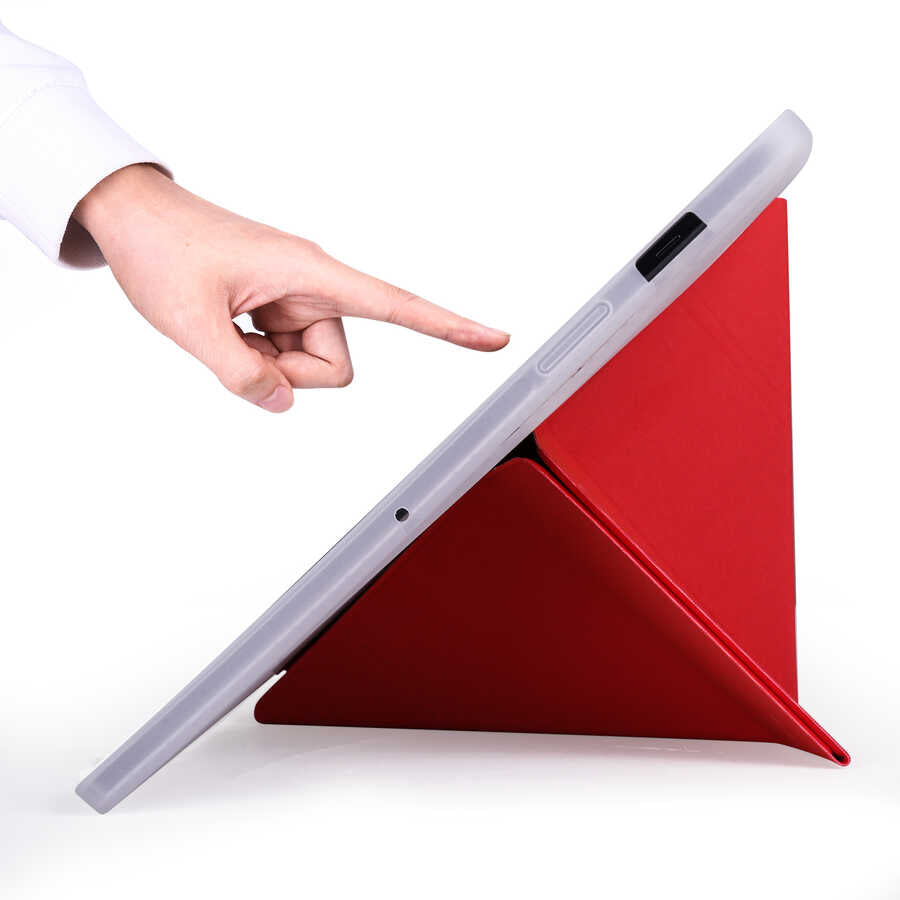 Galaxy Tab S7 Plus T970 Kılıf Zore Tri Folding Kalem Bölmeli Standlı Kılıf Mavi