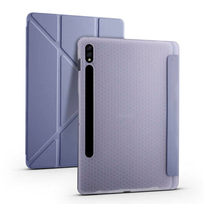 Galaxy Tab S7 T870 Kılıf Zore Tri Folding Kalem Bölmeli Standlı Kılıf