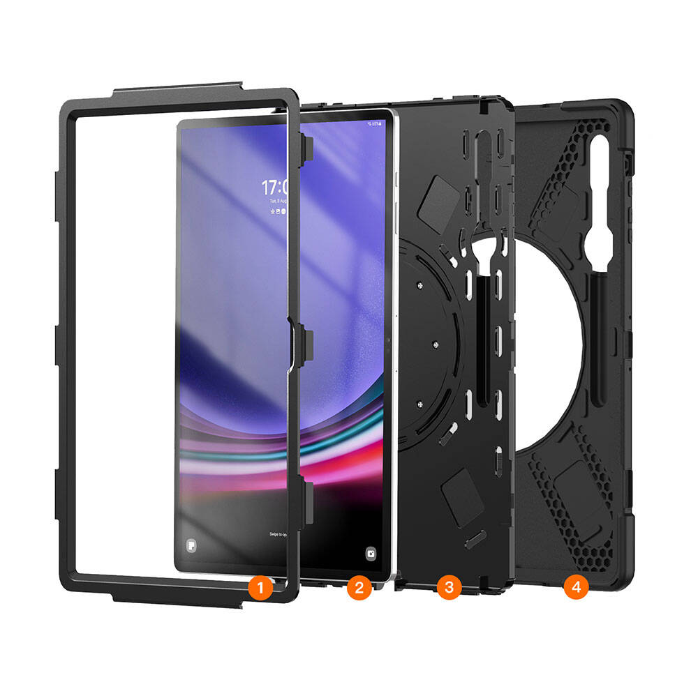 Galaxy Tab S8 Ultra Zore Defender Tablet Silikon Siyah