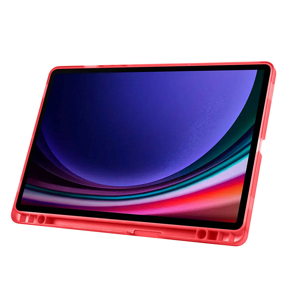 Galaxy Tab S9 FE Kılıf Zore Tri Folding Kalem Bölmeli Standlı Kılıf Yeşil