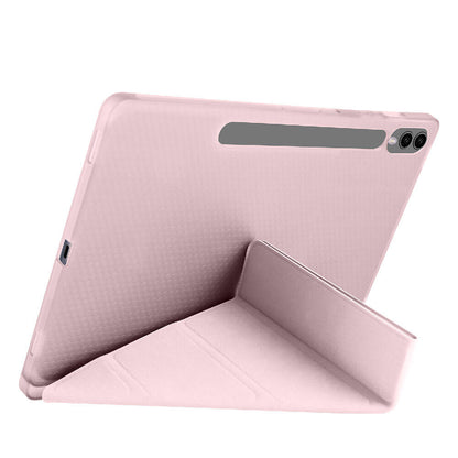 Galaxy Tab S9 FE Plus Kılıf Zore Tri Folding Kalem Bölmeli Standlı Kılıf Mor