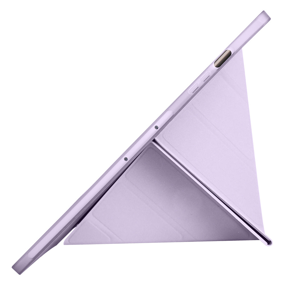 Galaxy Tab S9 FE Plus Kılıf Zore Tri Folding Kalem Bölmeli Standlı Kılıf Mor