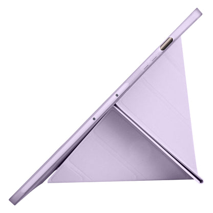 Galaxy Tab S9 FE Plus Kılıf Zore Tri Folding Kalem Bölmeli Standlı Kılıf Lila