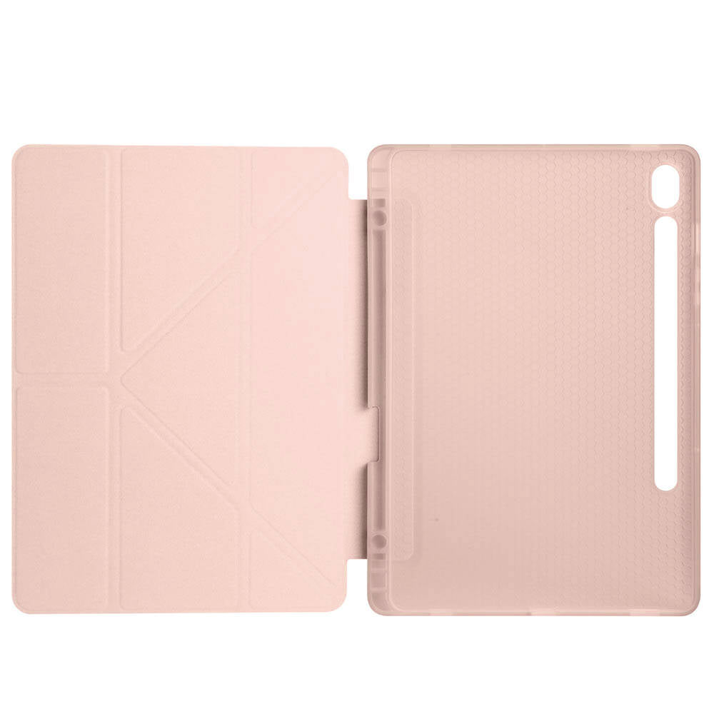 Galaxy Tab S9 Kılıf Zore Tri Folding Kalem Bölmeli Standlı Kılıf Açık Yeşil