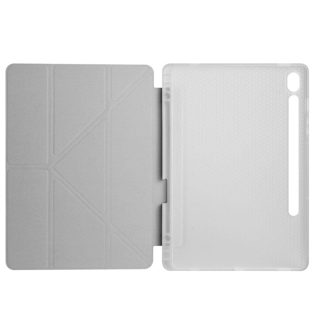 Galaxy Tab S9 Kılıf Zore Tri Folding Kalem Bölmeli Standlı Kılıf Açık Yeşil