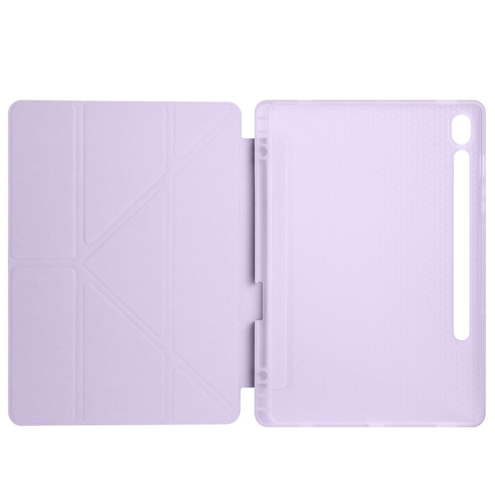 Galaxy Tab S9 Kılıf Zore Tri Folding Kalem Bölmeli Standlı Kılıf Lacivert